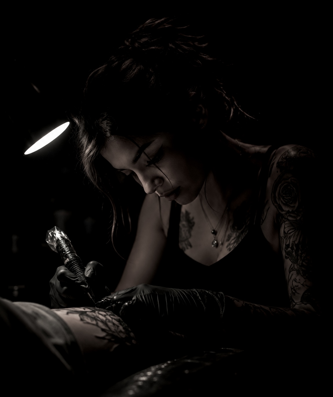 Tattoo artist at work